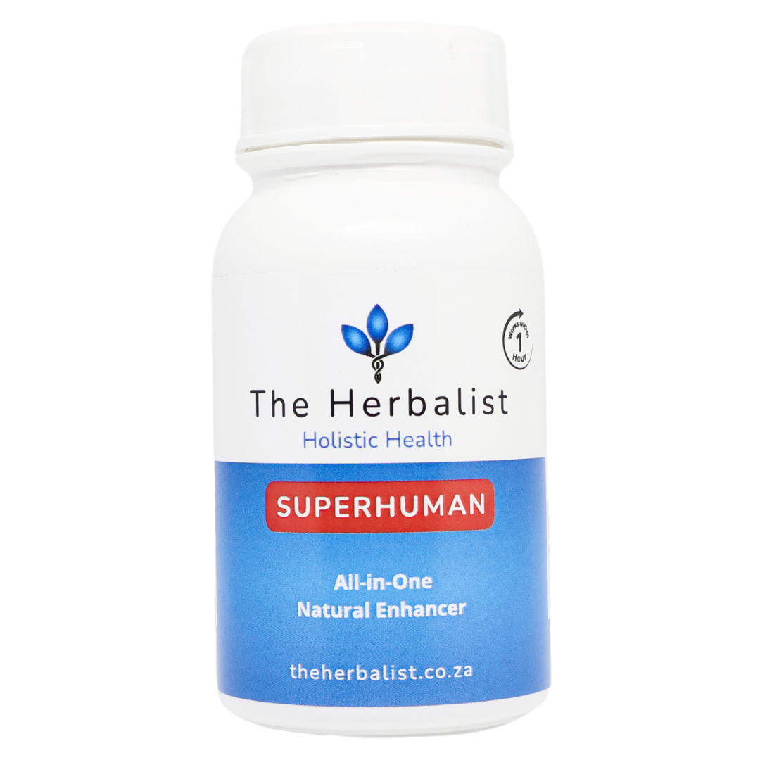 Superhuman capsules, your all in one natural enhance for energy, focus, and stress relief. It boosts your immune system.
